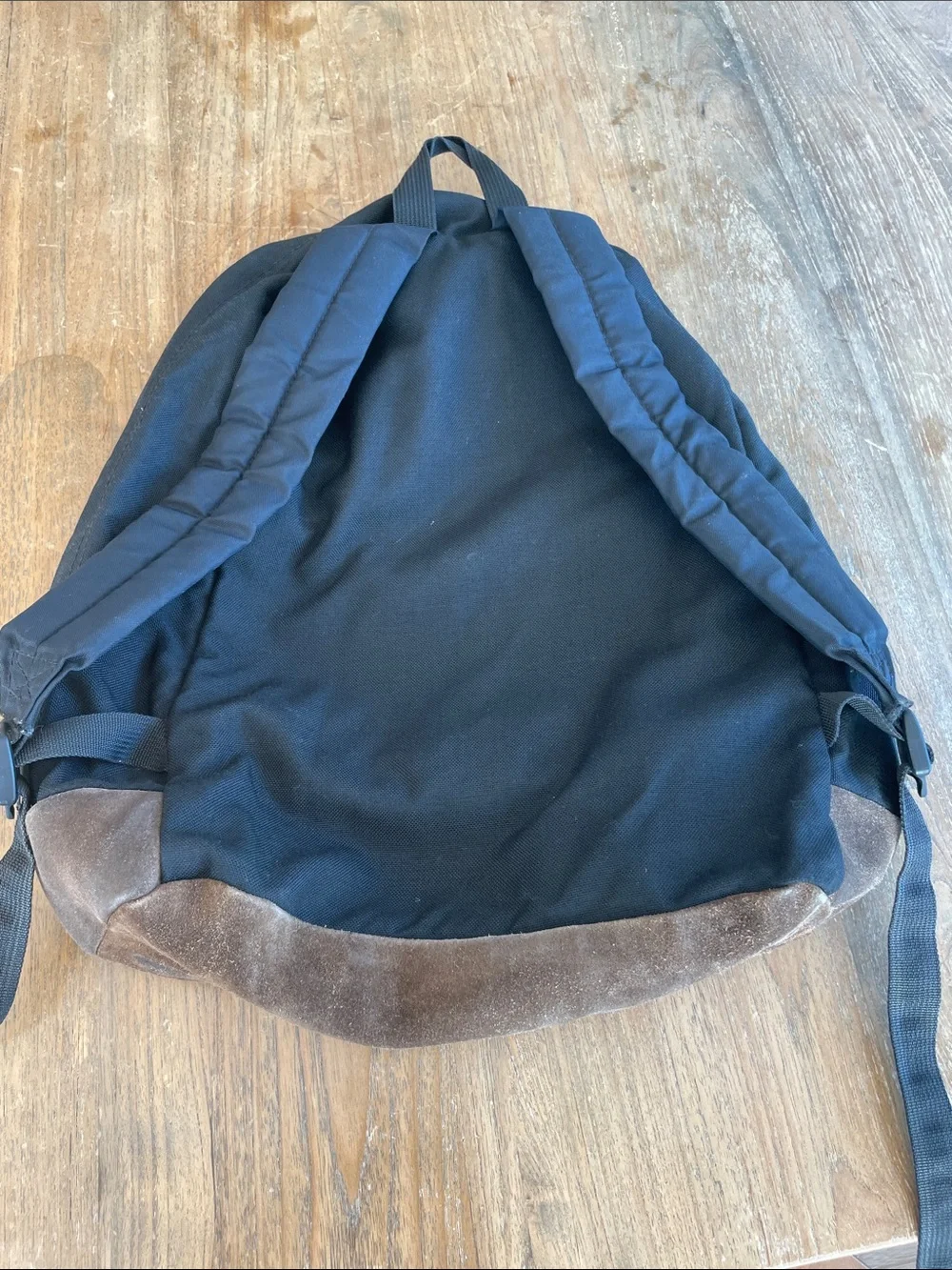 Jansport vintage black backpack suede leather bottom